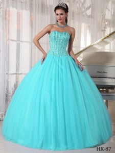 Simple Sweetheart Tulle Quinceanera Dresses with Beading on Wholesale Price