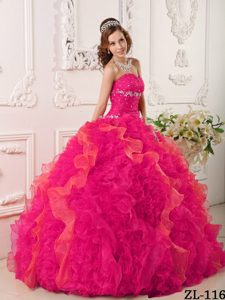 Sweetheart Organza Quinceanera Dresses with Appliques and Beading Decorated