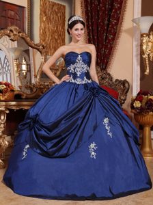 Navy Blue Sweetheart Long Lace-up Satin Summer Dresses for Quince