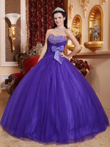 Beautiful Sweetheart Long Tulle and Sweet 16 Dresses in Purple