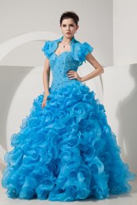 Classical Baby Blue Princess Sweetheart Long Quinceaneras Dresses