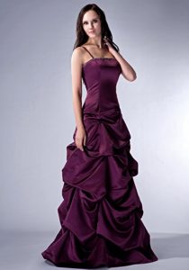 Nice Purple Spaghetti Straps Semi-formal Prom Dress with Beading