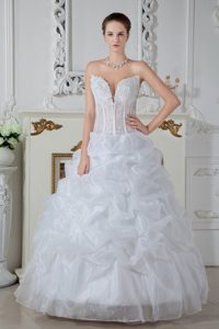 Perfect Ball Gown Sweetheart Organza Wedding Dresses with Embroidery