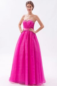 Custom Made Hot Pink A-line Sweetheart Dresses for Prom in Floor-length