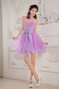 2015 Lavender A-line Sweetheart Mini-length Organza Prom Homecoming Dress