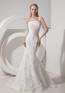 Magnificent Mermaid Chapel Train Lace and Wedding Bridal Gown