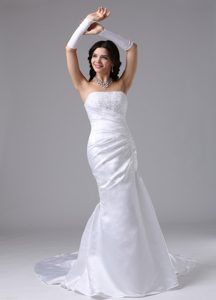 Strapless and Lace Romantic Wedding Bridal Dress for Girls for Custom Made