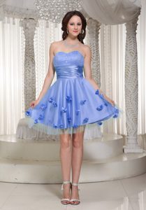 Fabulous Sweetheart Zipper-up Lilac Evening Homecoming Dress with Flowers