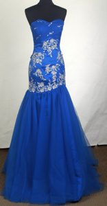 Beautiful Mermaid Sweetheart Prom Pageant Dress with Appliques on Promotion