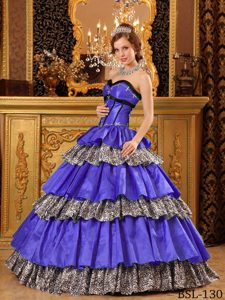 Popular Sweetheart Purple Dress for Quince in with Ruffles for Cheap