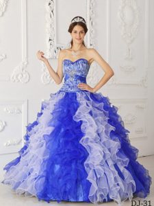 Multi-color A-line Sweetheart Quinceanera Dresses in Organza with Ruffles