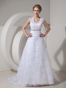 Modest 2013 A-line Straps Outdoor Wedding Dress with Beadings and Buttons
