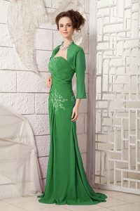 Green One Shoulder Strapless Prom Holiday Dress with Appliques Made