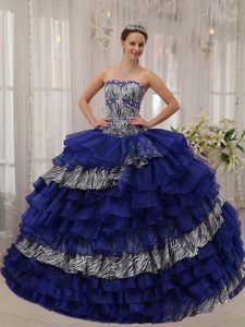 Trendy Sweetheart Quinceanera Gown Dresses in Blue with Ruffle and Beading