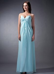 Custom Made Baby Blue Sweetheart Chiffon Bridemaid Dress