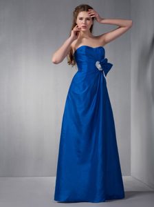 Sweetheart Maid of Honor Dresses in Royal Blue with White Appliques