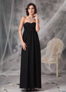 Black Ankle-length Maternity Bridesmaid Dress with Sweetheart