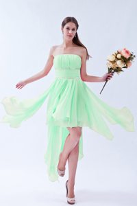 Popular Apple Green Asymmetrical Ruched Prom Dress for Women under 150