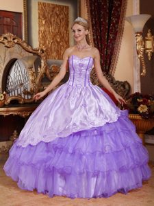 Sweetheart Purple Dresses for Quinceanera with Ruffles in and Organza