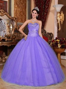 Dressy Sweetheart Long Sweet Sixteen Dresses with Beadings in Purple