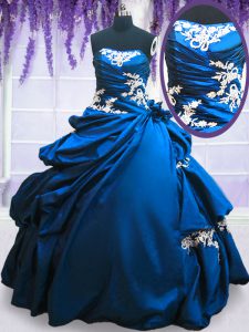 High Quality Sleeveless Lace Up Floor Length Appliques and Pick Ups 15 Quinceanera Dress