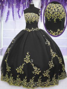 Sumptuous Tulle Sleeveless Floor Length Sweet 16 Quinceanera Dress and Appliques