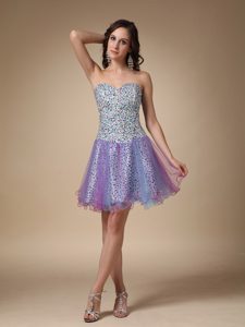 Cheap Multi-colored Sweetheart Mini-length Prom Cocktail Dress with Beading