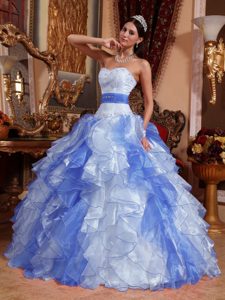 Sweetheart Multi-colored Organza Sweet 16 Dresses with Ruffles and Beading