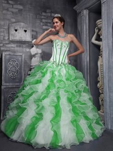 Colorful Sweet Sweetheart and Organza Appliques Quinceanera Dresses