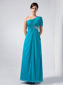Perfect Baby Blue One Shoulder Wedding Guest Dress
