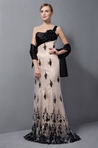 Champagne Inexpensive Wedding Guest Dress with One Shoulder
