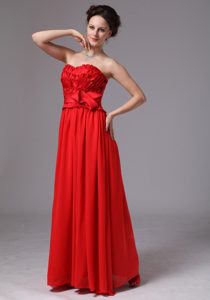 Bowknot Sweetheart Wedding Guest Gown Dress in Red on Promotion