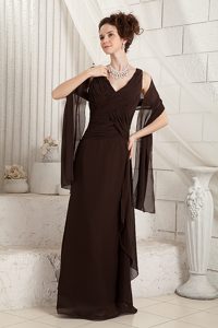 Brown V-neck Wedding Guest Dress for Wholesale Price